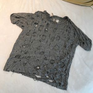 Emma & Sam distressed striped tee